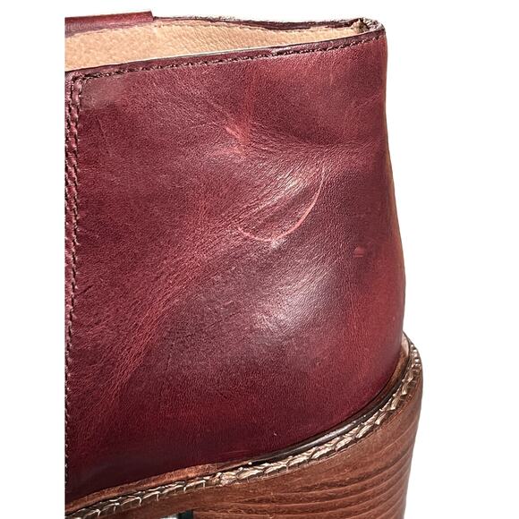 Rivet & Thread  Burgundy Ankle Boots Size 10 - Picture 9 of 11